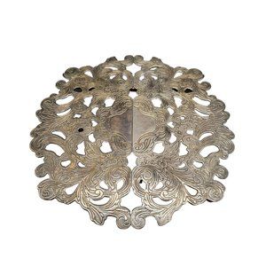 Royal Limited Silverplated Adjustable Footed Trivet Floral Pattern